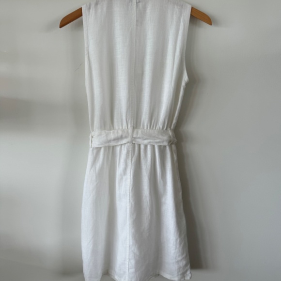 NWT J. Crew White Zip-front linen-blend dress SZ 00 - Picture 4 of 6